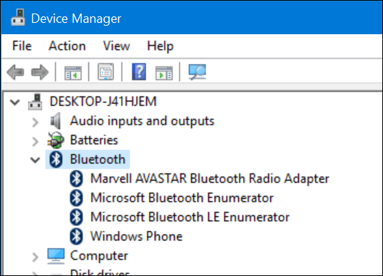 Bluetooth enumerator driver windows 10